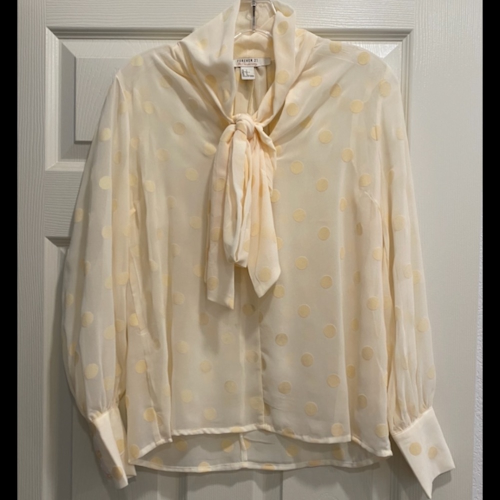 Sheer polka dot blouse